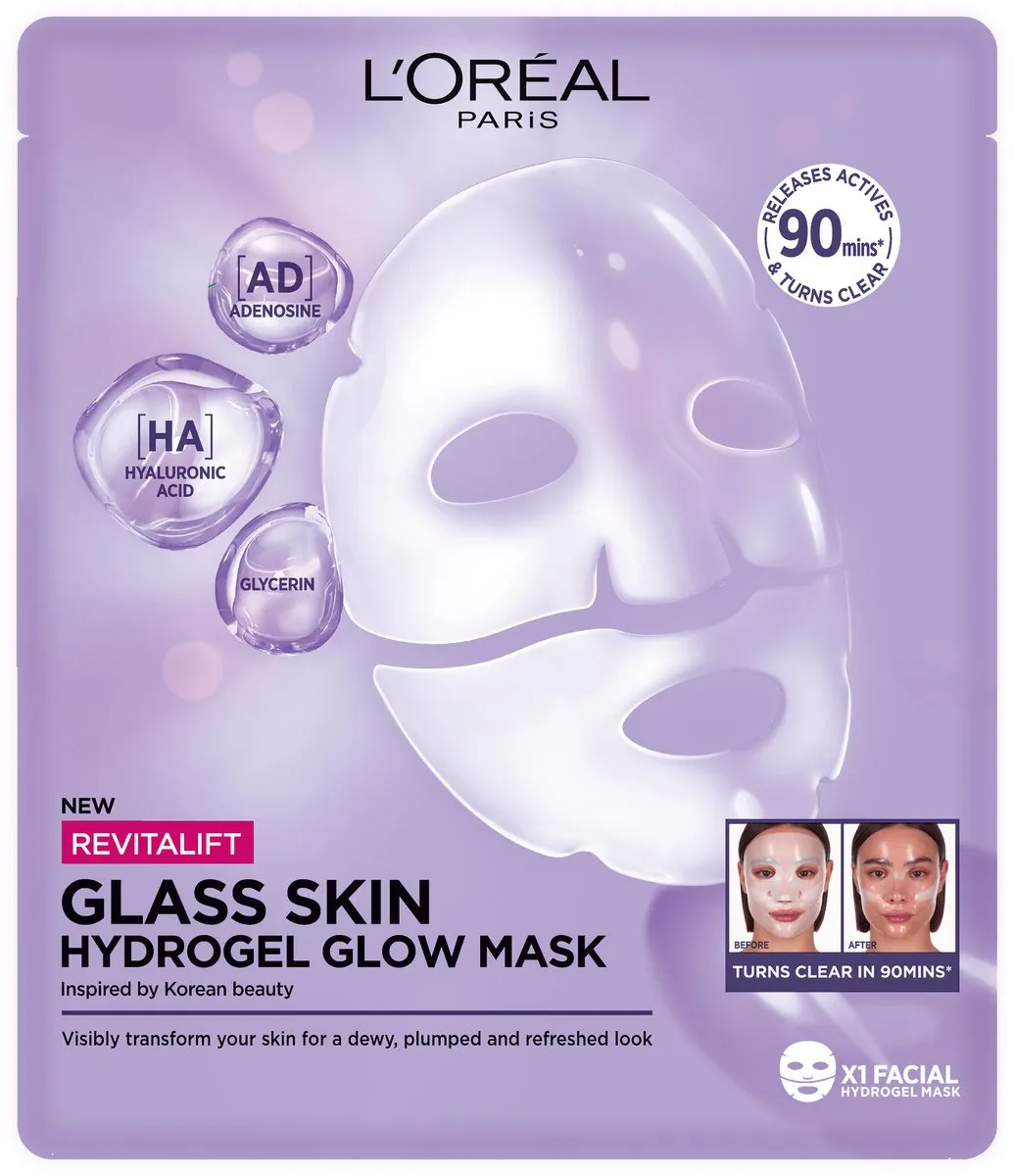 L'Oréal Paris Filler Glass Skin Hydrogel Glow Mask - 1 Stuk