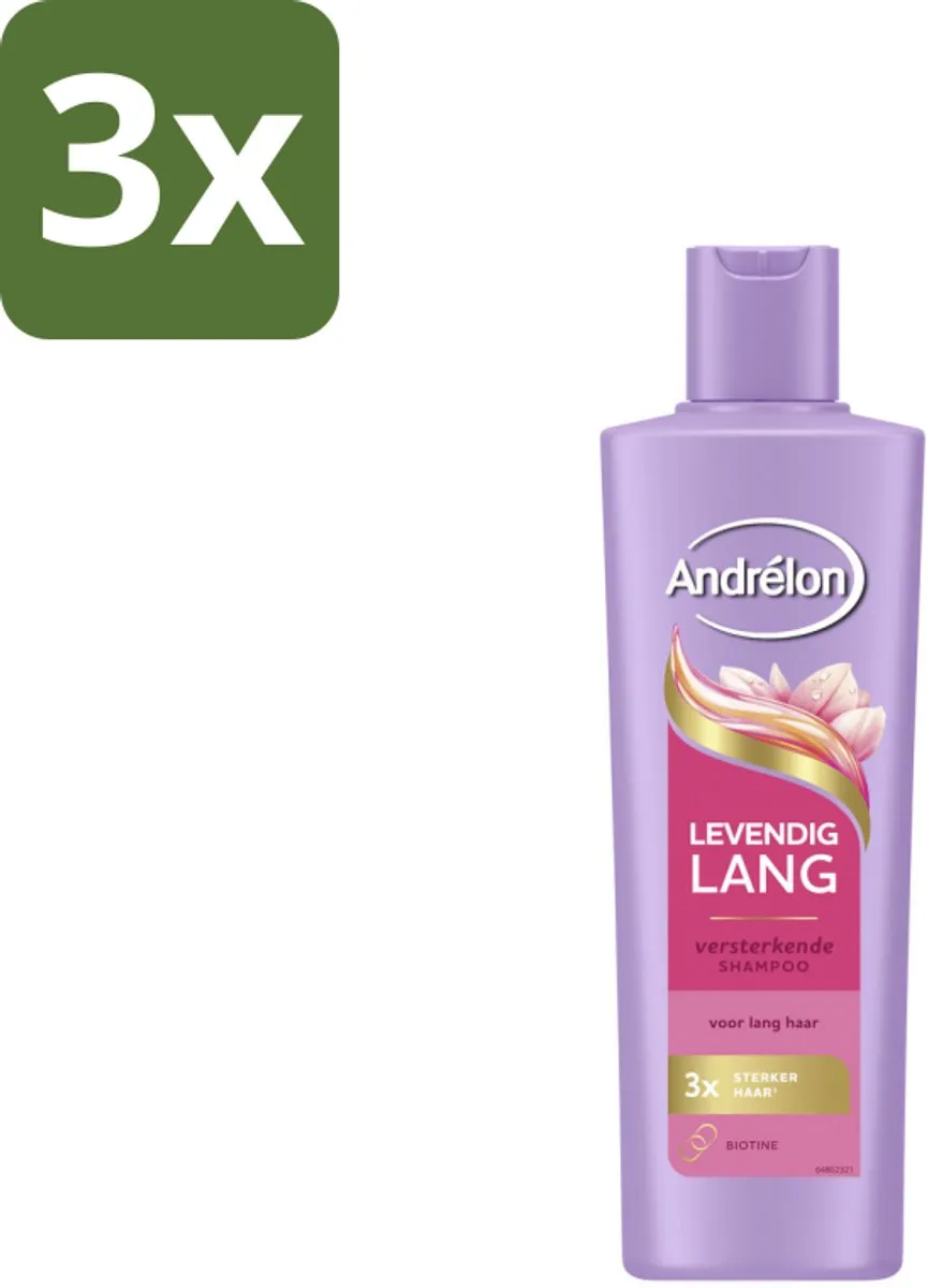 Andrélon Levendig Lang Shampoo 250ml - 3 Stuks