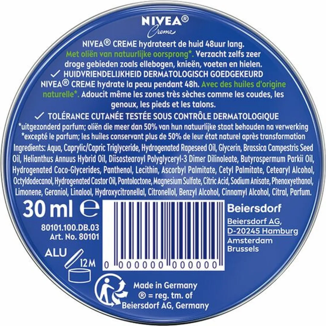 NIVEA Crème Blik Mini 10x30ml - 300ml - 48H Hydratatie