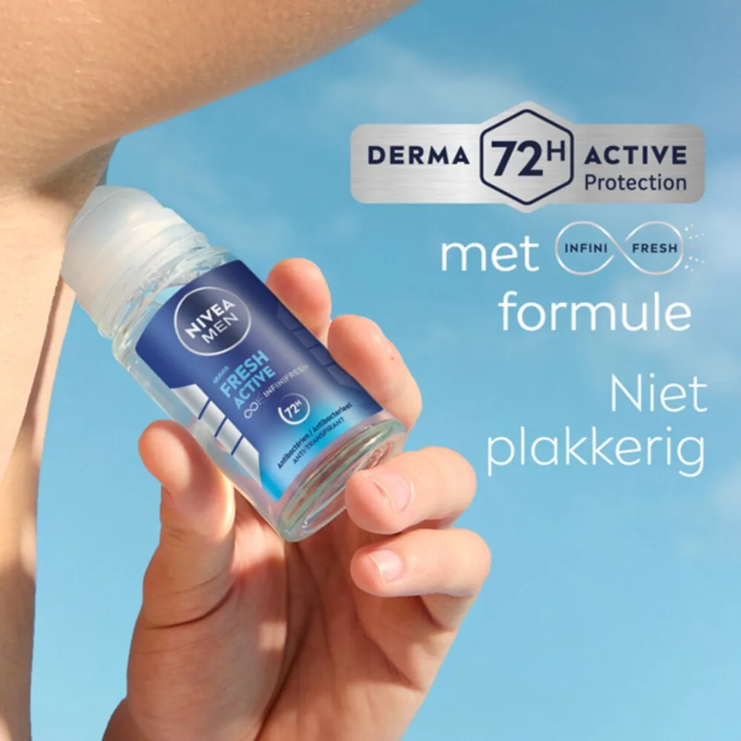 NIVEA Men Fresh Active Deodorant Roller - 3x50ml