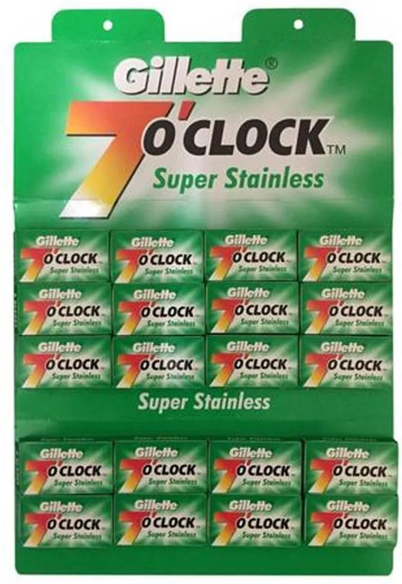 Gillette 7 O'Clock Permasharp Stainless Scheermesjes - 100 Stuks