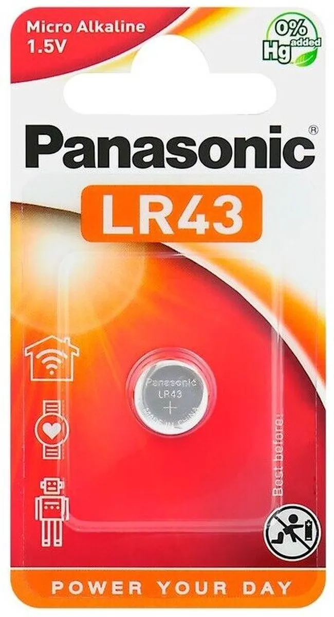 Panasonic LR-43EL Knoopcelbatterij 100mAh