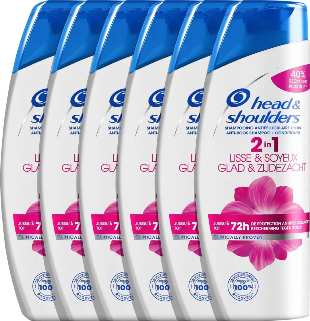 Head & Shoulders Smooth & Silky 2-in-1 Shampoo - 6x450ml