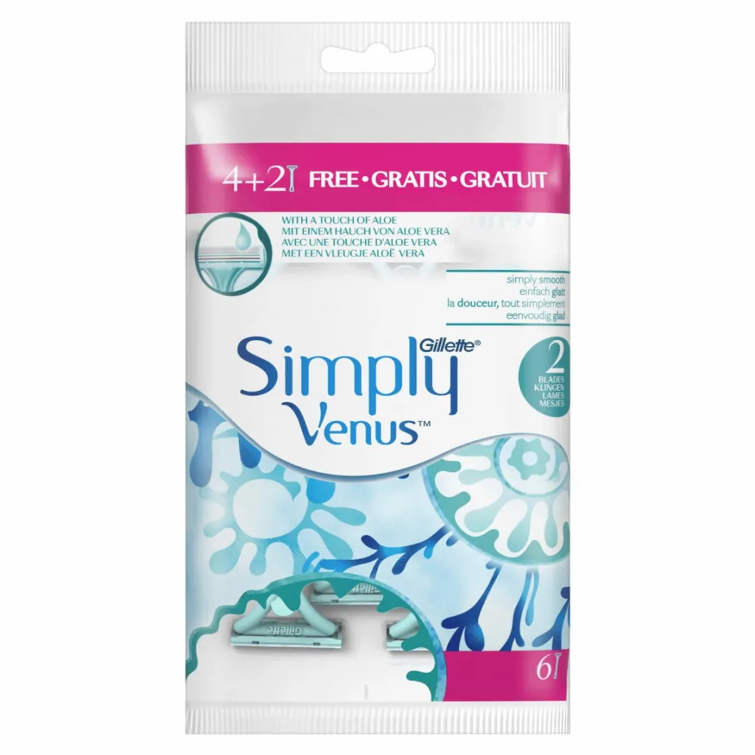 Gillette Venus Simply Venus Wegwerpmesjes 6 Stuks - Blauw