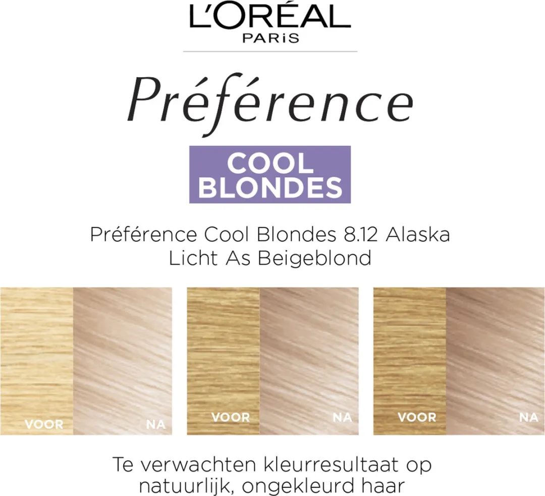 L'Oréal Paris Préférence Cool Blondes 8.12 Alaska Haarverf - Permanent - 996ml
