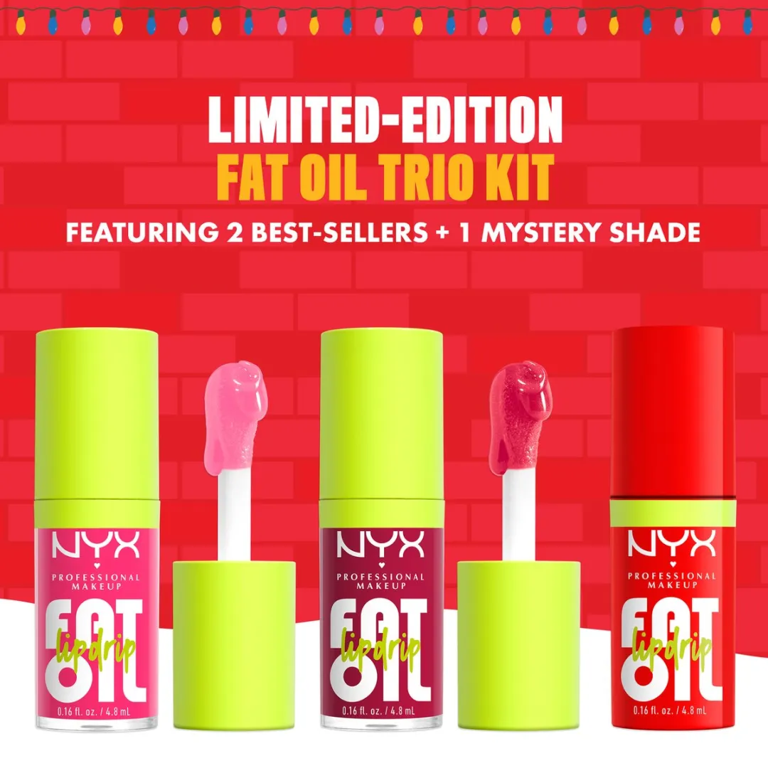 NYX Professional Makeup Home Alone Fat Oil Lip Drip Trio - 3x Lipgloss 4.8ml