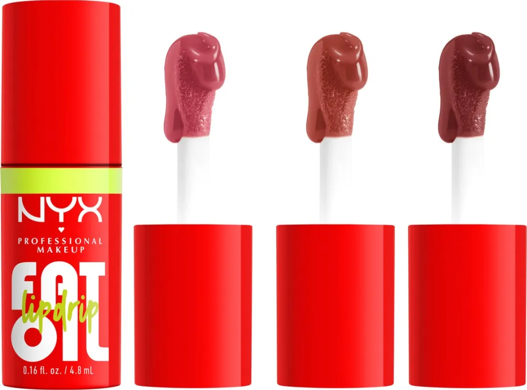 NYX Professional Makeup Home Alone Fat Oil Lip Drip Trio - 3x Lipgloss 4.8ml