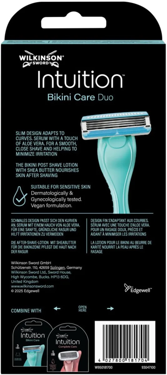Wilkinson Intuition Bikini Care Duo Kit - 3 Scheermesjes