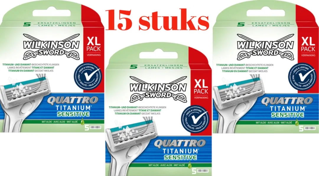 Wilkinson Sword Quattro Titanium Sensitive - 16 Mesjes