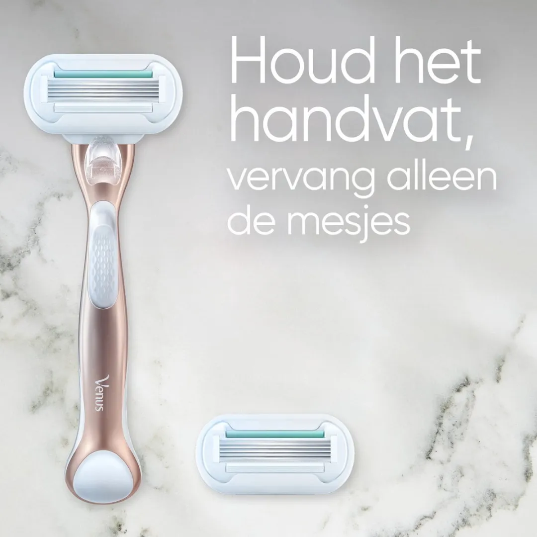 Gillette Venus Pro Smooth Sensitive Scheersysteem - 1 Handvat + 2 Mesjes - Rosegold