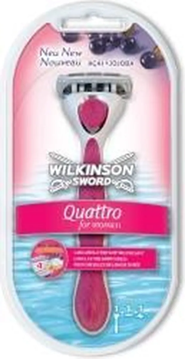 Wilkinson Sword Quattro For Women Scheerapparaat - 4 Bladen - Roze - afbeelding 6 van 6