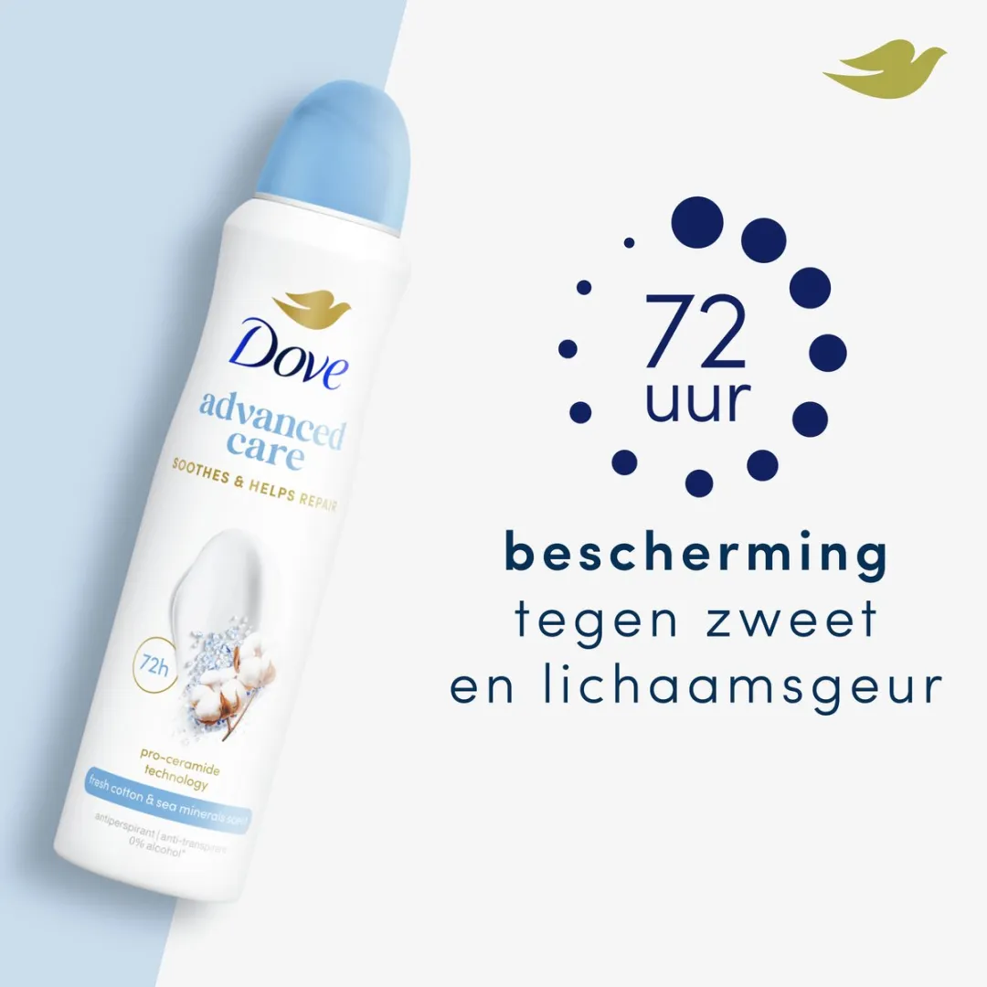 Dove Advanced Care Anti-Transpirant Spray - 6x150ml - Fresh Cotton