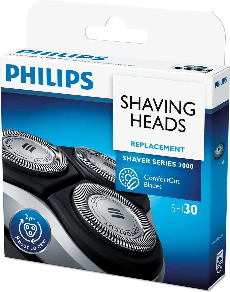 Philips SHAVER Series 3000 SH30/51 Opzetkoppen - 3 Stuks - Zilver - afbeelding 4 van 4
