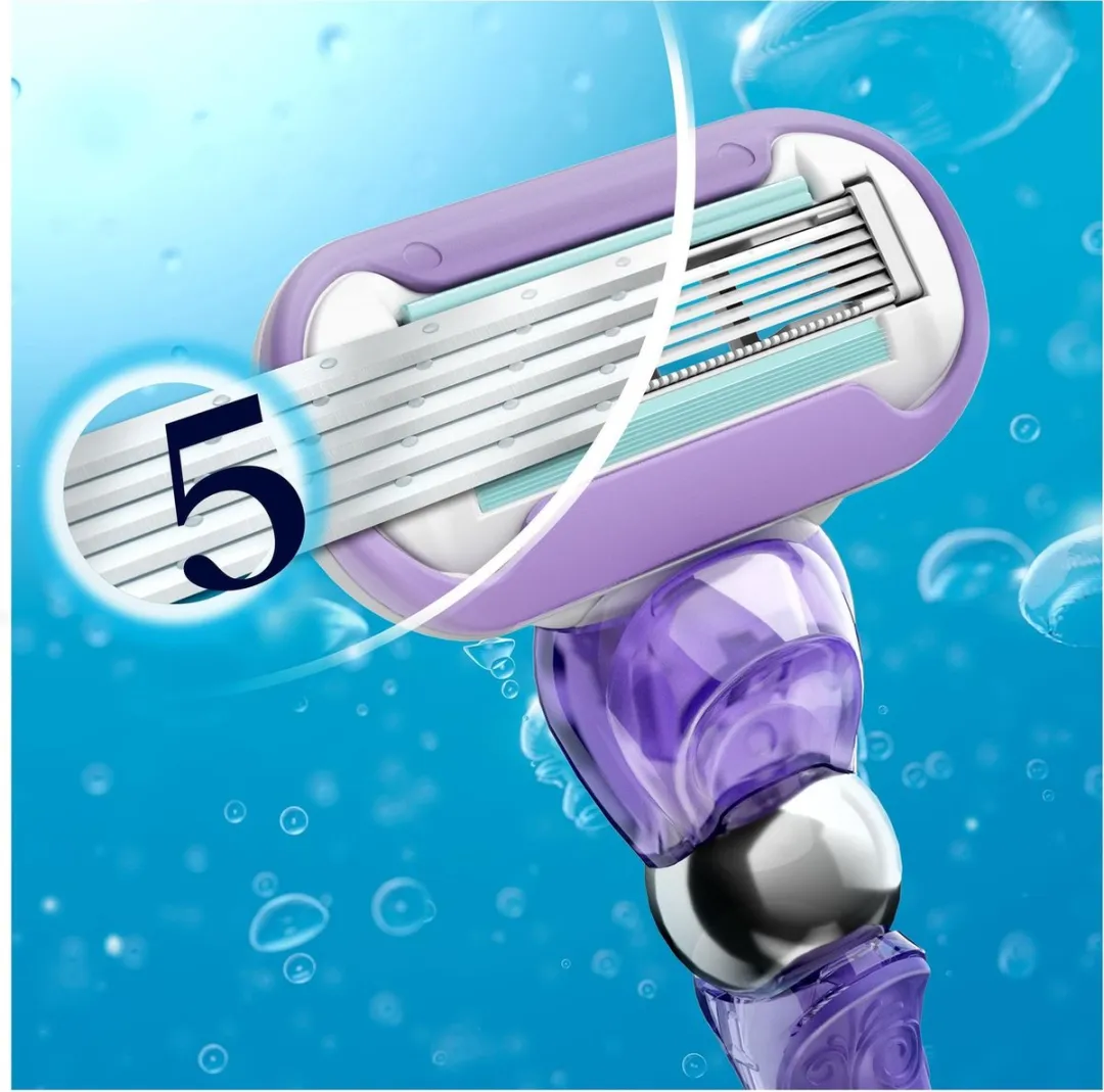 Gillette Venus Swirl Flexiball Scheersysteem - 5 Bladen - 3 Stuks - Paars