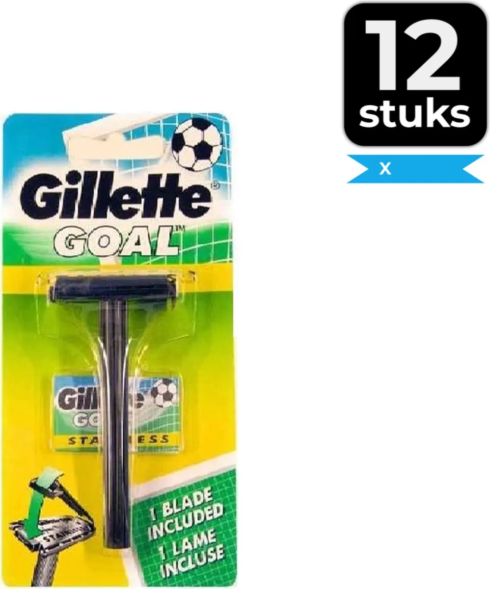 Gillette Goal Stainless Scheermes - 12 Stuks - Zwart