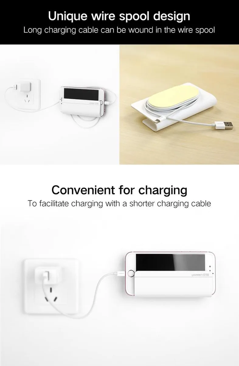 Ugreen Universele Wandhouder Smartphone/Tablet - Wit
