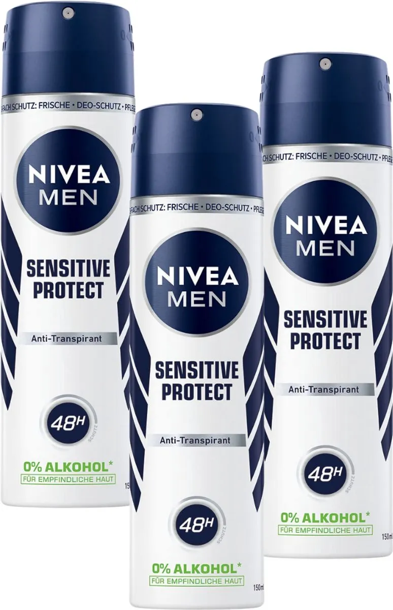NIVEA Men Sensitive 48H Deo Spray 0% Alcohol
