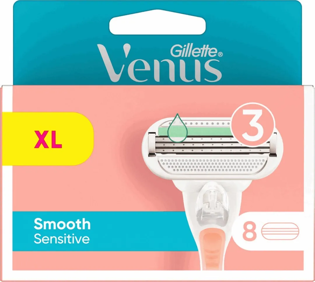 Gillette Venus Smooth Sensitive Scheermesjes 8 Stuks - 3 Bladen - afbeelding 6 van 6