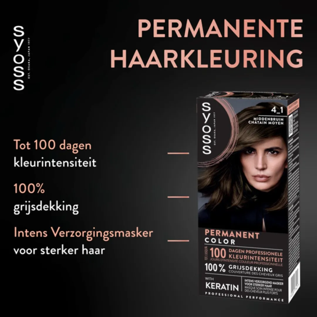 SYOSS Coloration 4-1 Middenbruin Haarverf - 7 Stuks