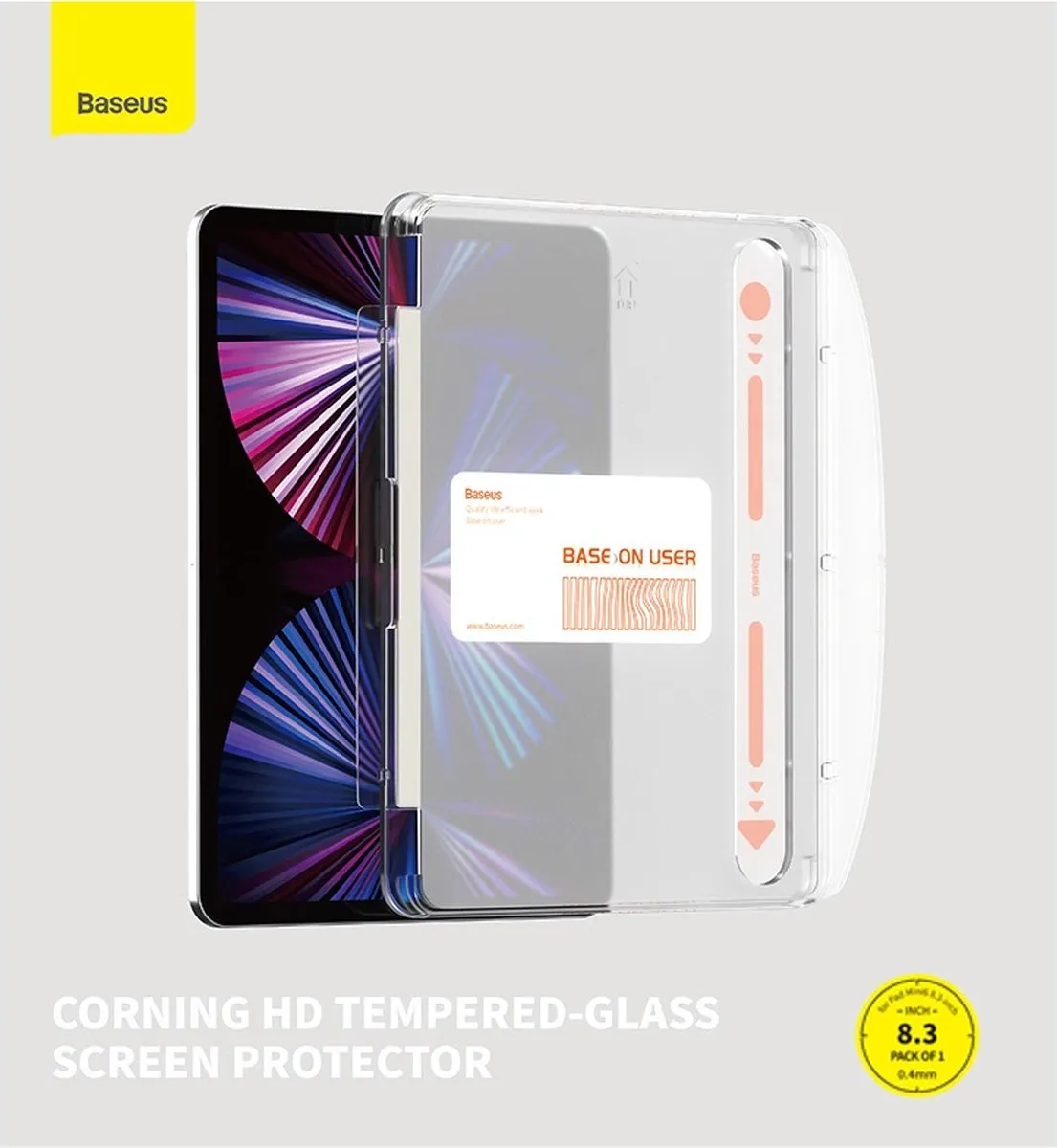 Baseus Crystal Gehard Glas iPad Mini 6/8,3" - Transparant - afbeelding 3 van 6
