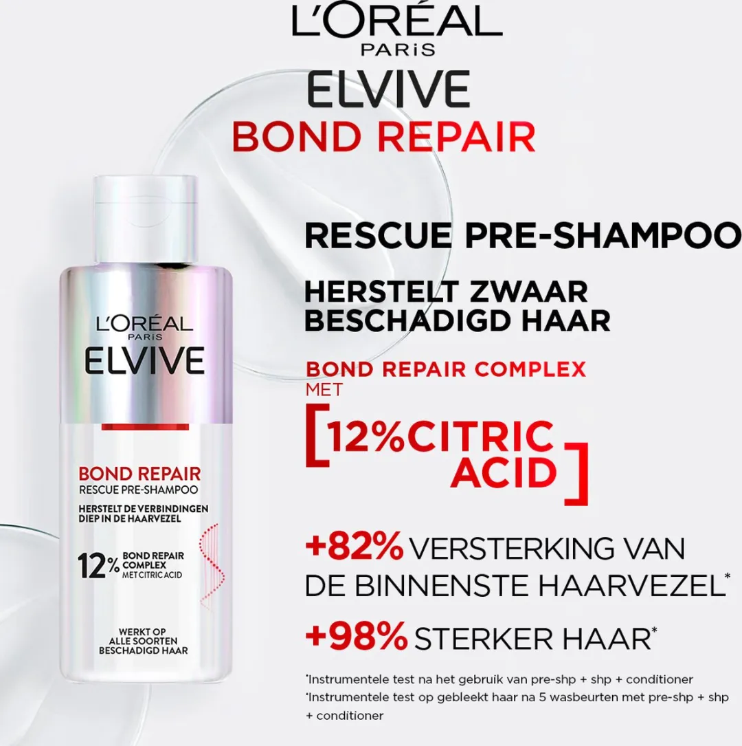 L'Oréal Paris Elvive Bond Repair Bundel - 3x Shampoo & Conditioner - 550ml
