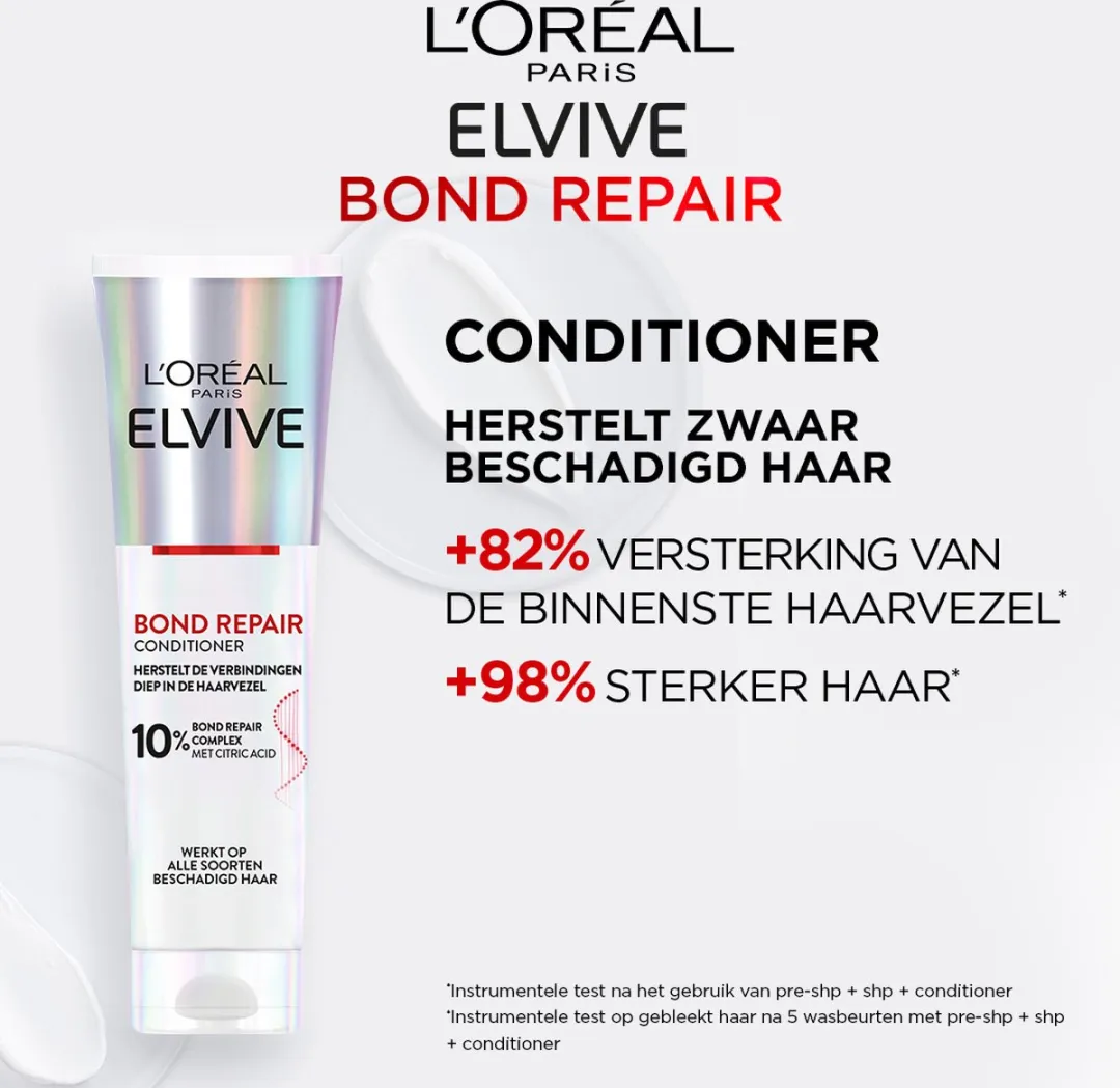 L'Oréal Paris Elvive Bond Repair Bundel - 3x Shampoo & Conditioner - 550ml - afbeelding 6 van 6