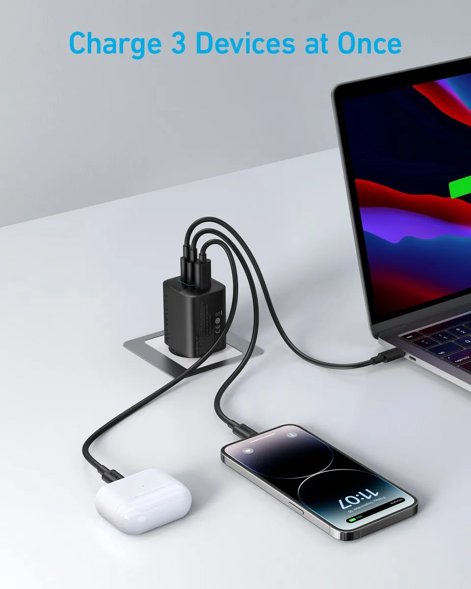 Anker 336 A2674G11 3-Poorts USB Adapter 67W - Zwart