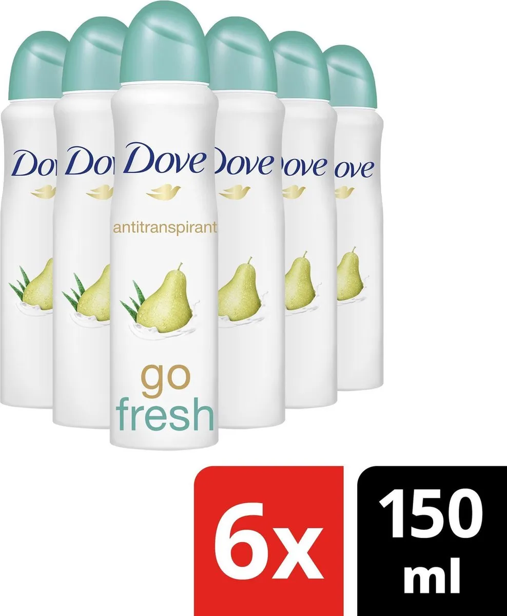 Dove Go Fresh Peer & Aloe Vera Anti-Transpirant Spray - 6x150ml