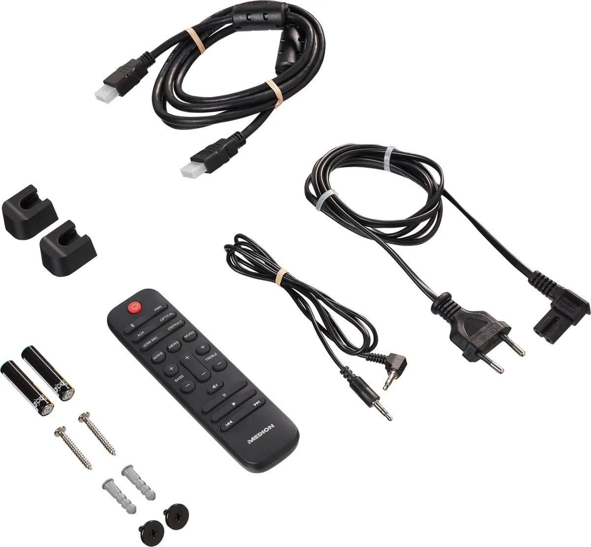 MEDION P61155 2.0 Soundbar met Bluetooth (incl. afstandsbediening, aanraakbediening, HDMI (ARC), AUX, optische ingang, 2