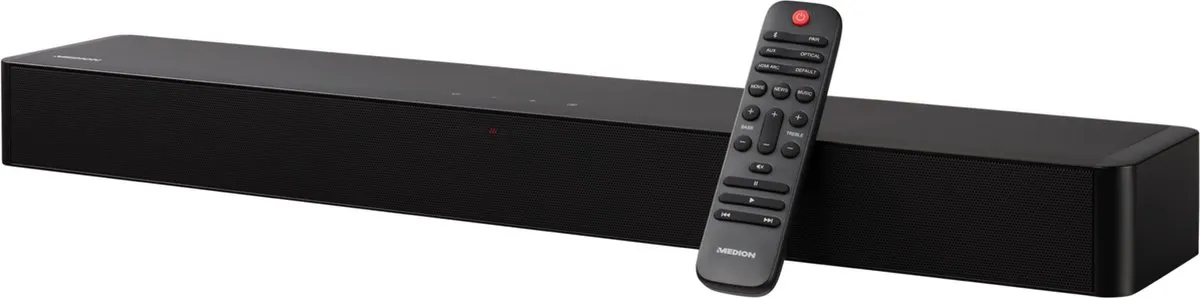 MEDION P61155 2.0 Soundbar met Bluetooth (incl. afstandsbediening, aanraakbediening, HDMI (ARC), AUX, optische ingang, 2