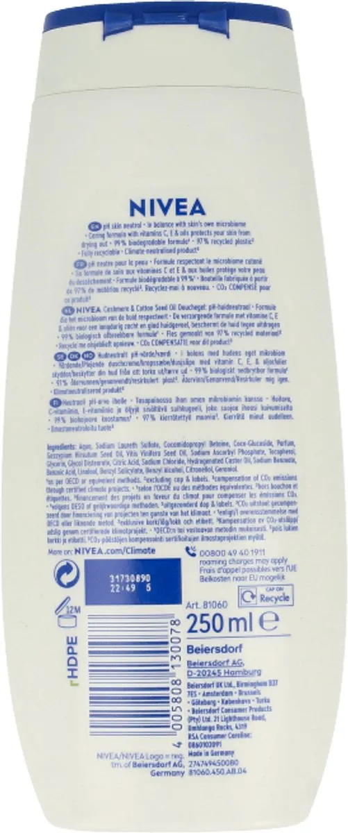 NIVEA Douche Cashmere Moments 250ml