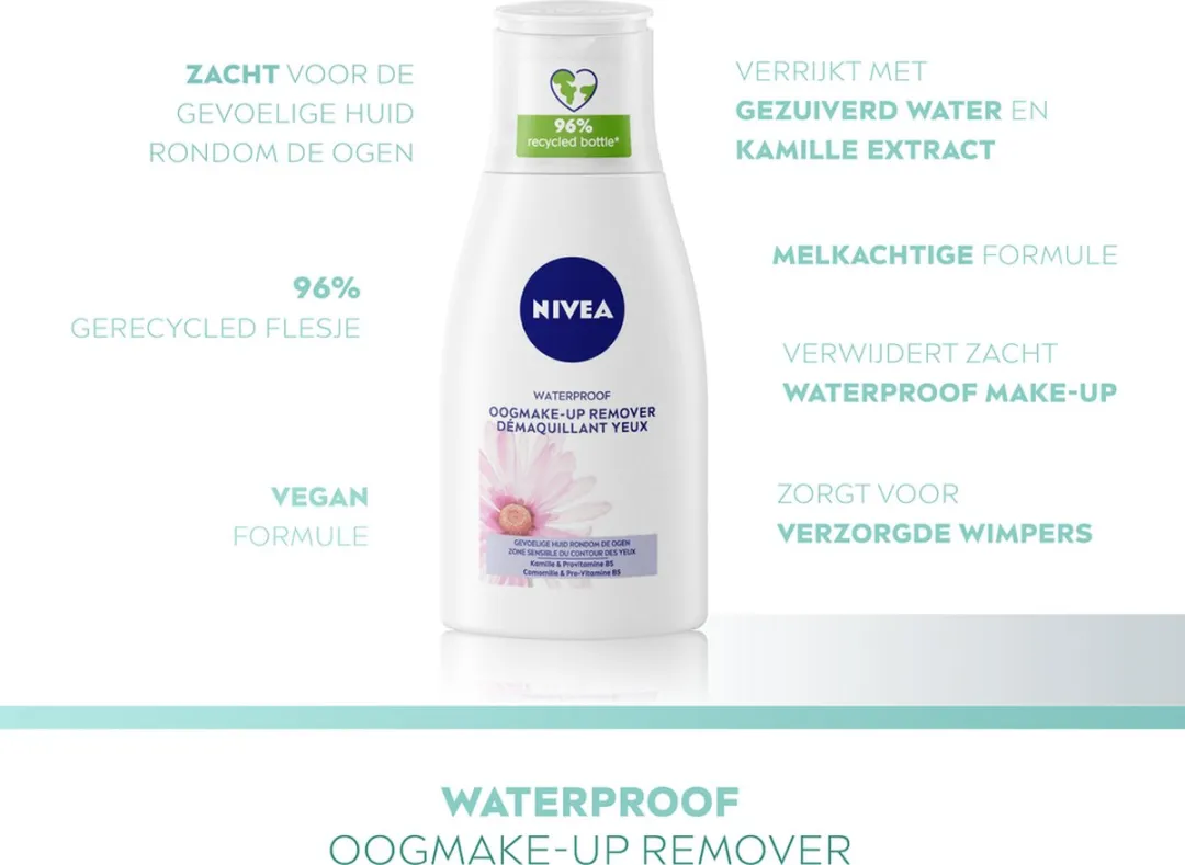 NIVEA Waterproof Oogmake-up Remover 125ml - Gevoelige Huid