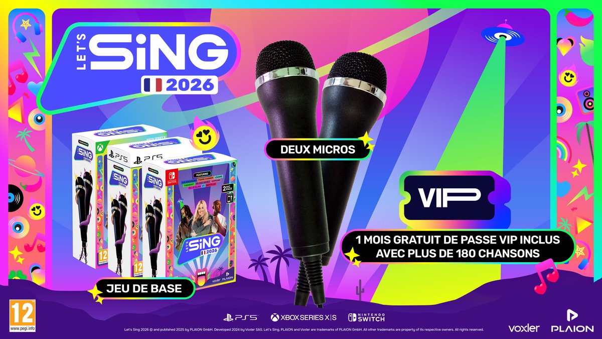 Let's Sing 2026 + 2 Microphones Version Française - PS5
