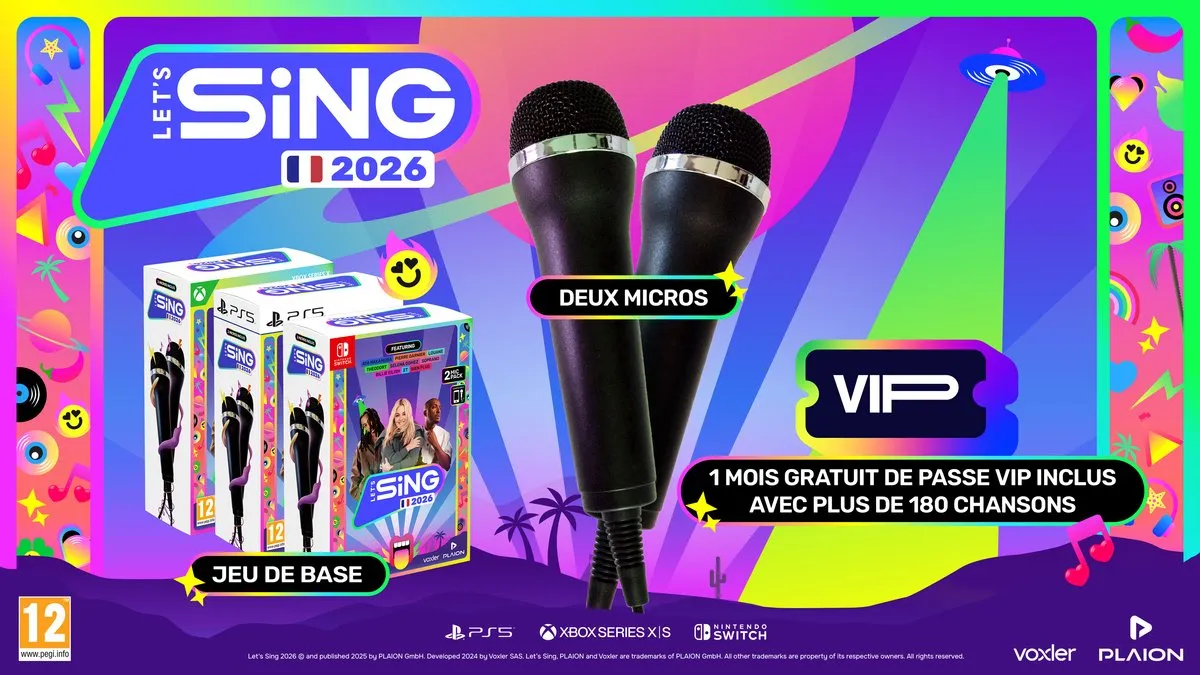 Plaion Let's Sing 2026 PS5 - 4 Spelers - Franse Microfoons