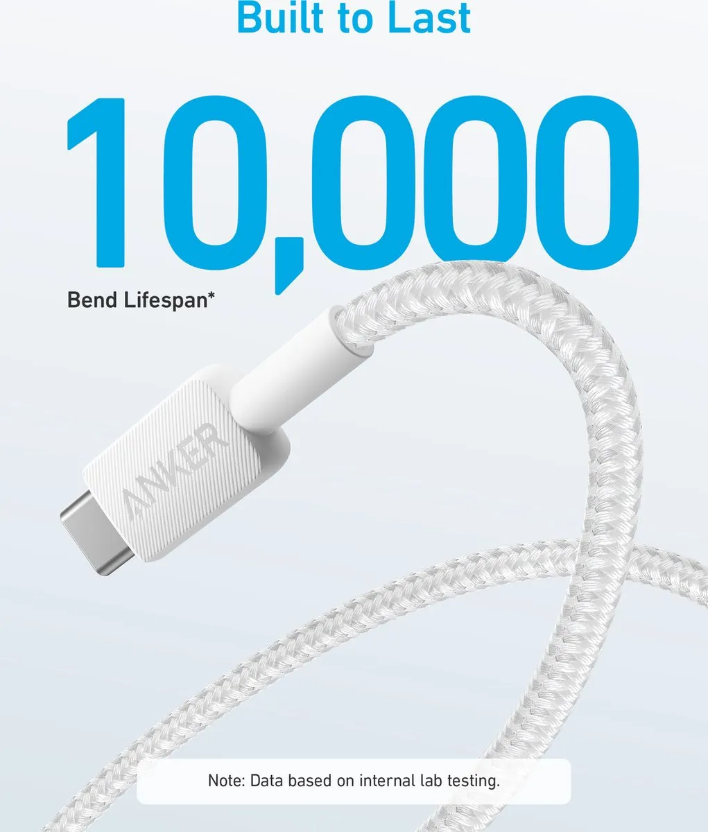 Anker 322 USB-A naar USB-C Kabel 15W 0.9M Wit