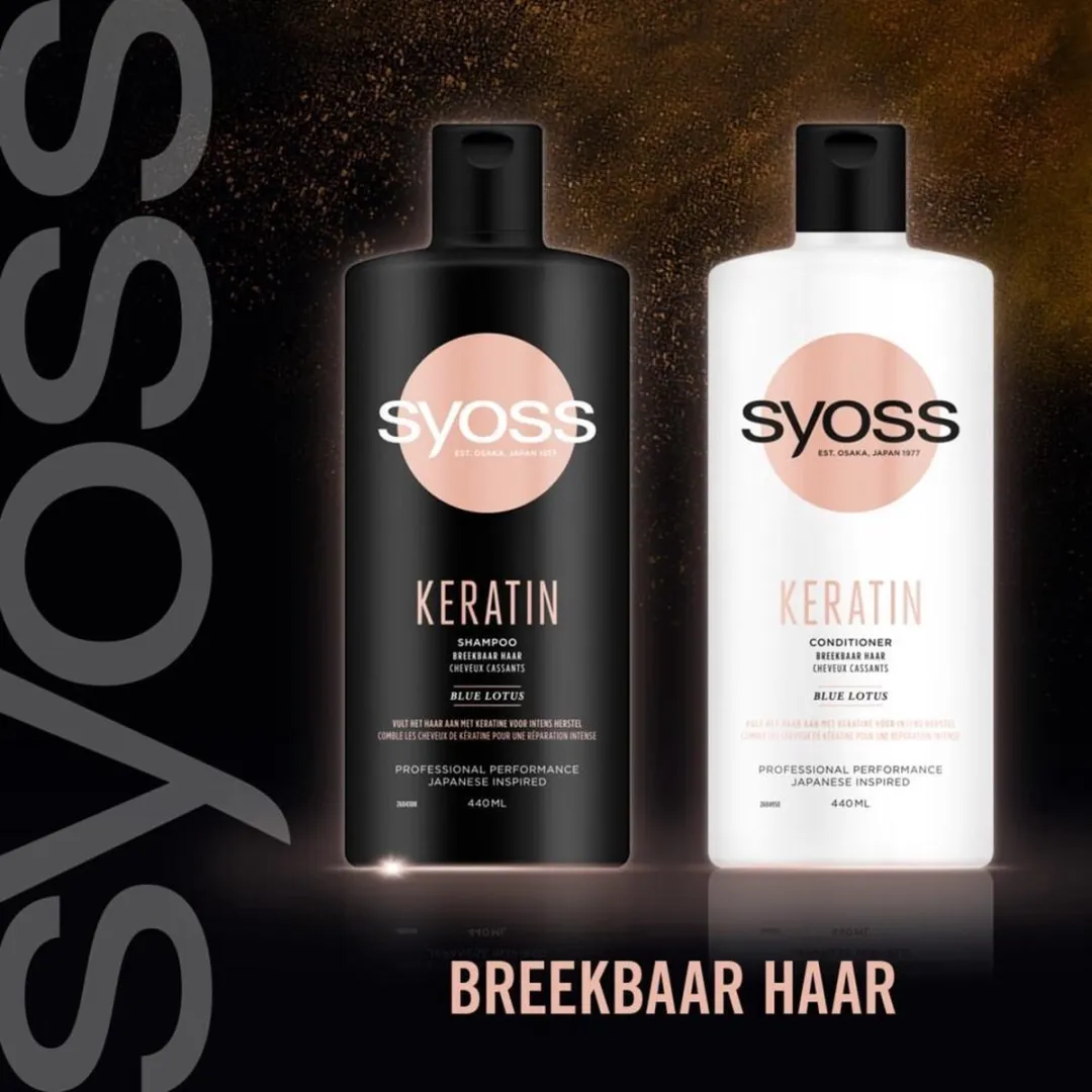 SYOSS Keratin Shampoo 440ml - 3 Stuks