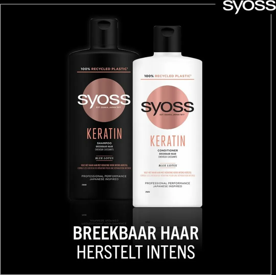 SYOSS Keratin Shampoo 440ml - 3 Stuks