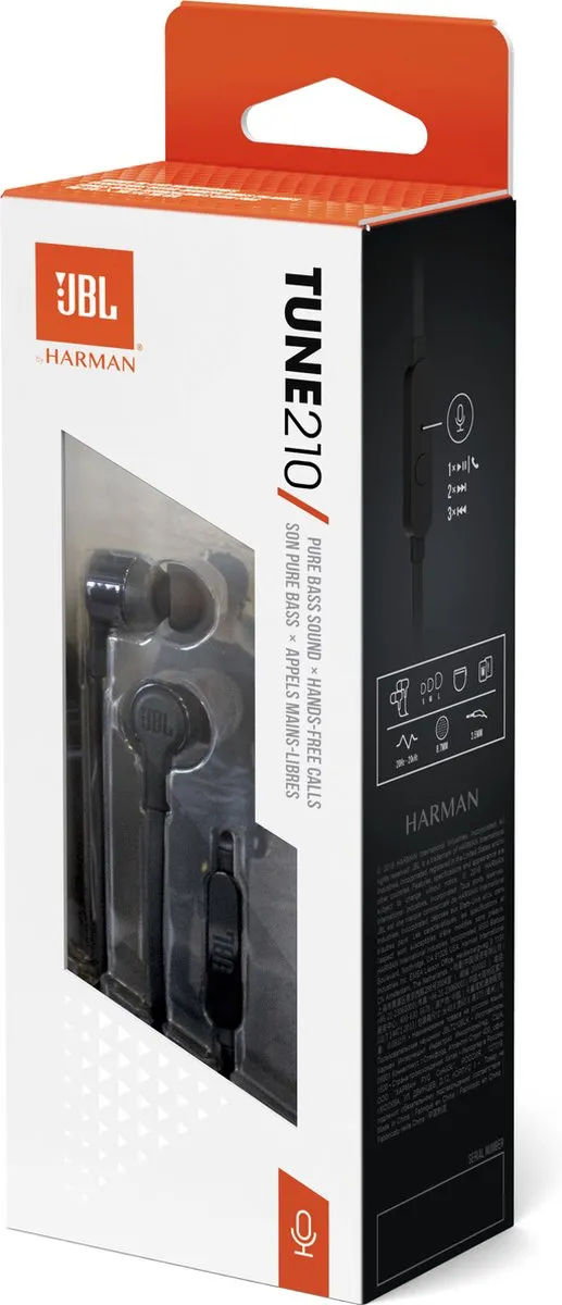 JBL Tune T210 In-Ear Oordopjes Bedraad - Zwart - afbeelding 6 van 6
