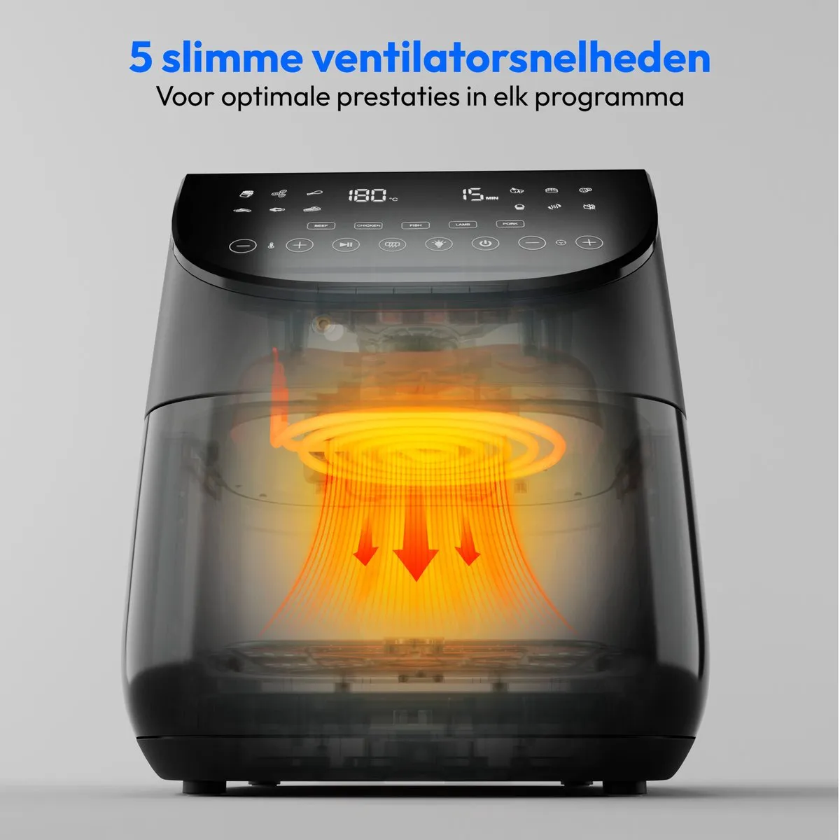 Medion X20 XL Heteluchtfriteuse 6,6L - 10 Programma's - Zwart