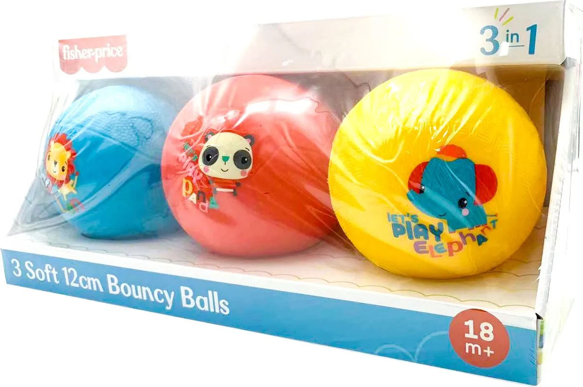 Fisher-Price Baby 3 Zachte Stuiterballen - Multi Colour