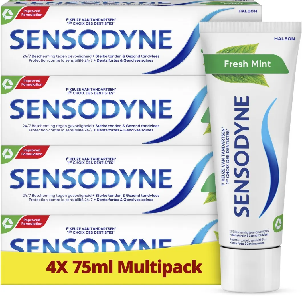 Sensodyne Fresh Mint Tandpasta Gevoelige Tanden - 4x75ml