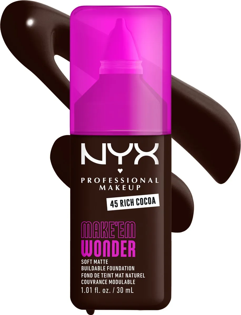 NYX Make 'EM Wonder Foundation Rich Cocoa 30ml - afbeelding 6 van 6