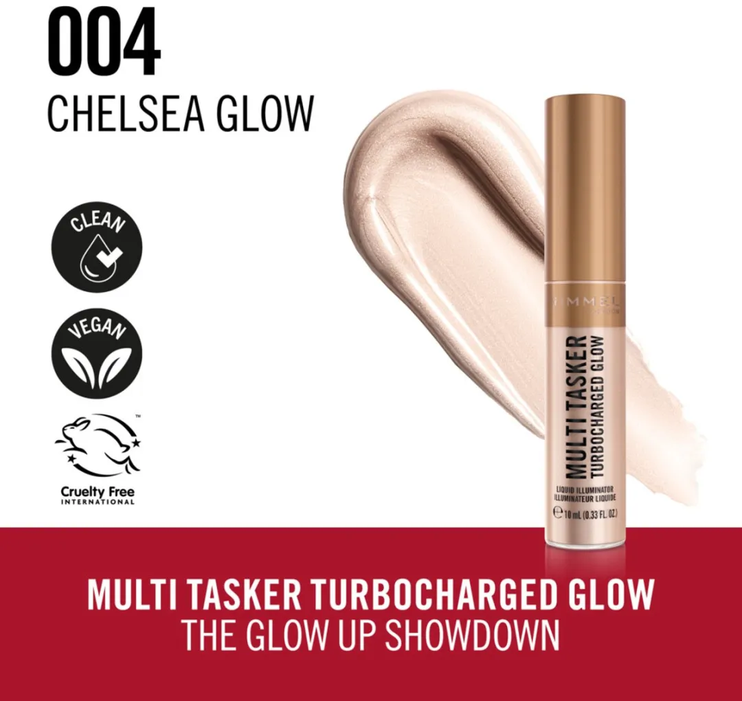 Rimmel London Multi Tasker Turbocharged Glow Liquid Illuminator 004 Chelsea Glow - 10ml - afbeelding 6 van 6