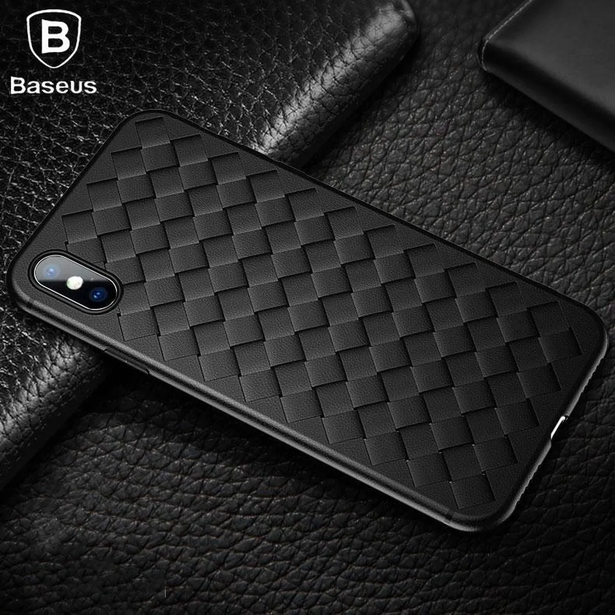 Baseus Weaving Case TPU Hoesje iPhone X/XS - Zwart