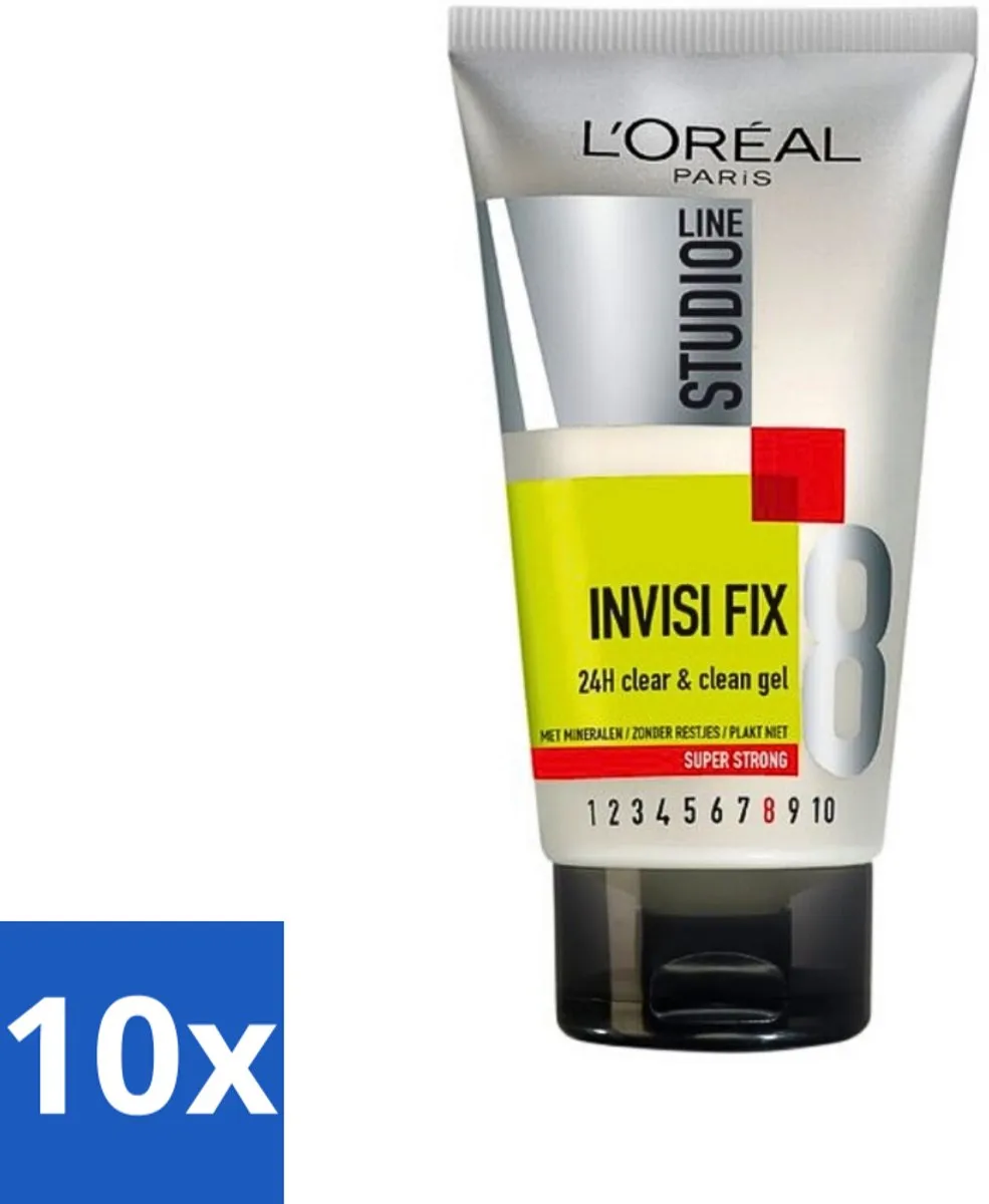 L'Oréal Studio Line Invisi Fix 24H Gel Super Strong 150ml - 10 Stuks