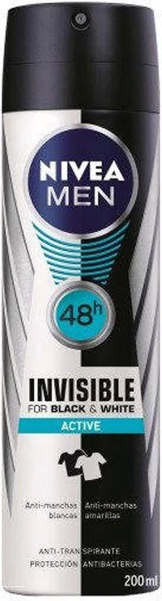 NIVEA Men Black & White Active Deodorant Spray 200ml