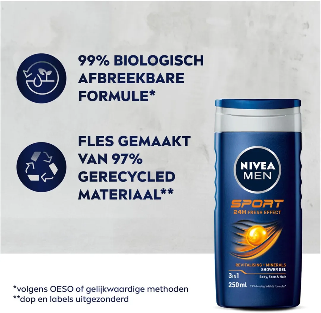 NIVEA MEN Sport Douchegel 250ml - 25 Stuks