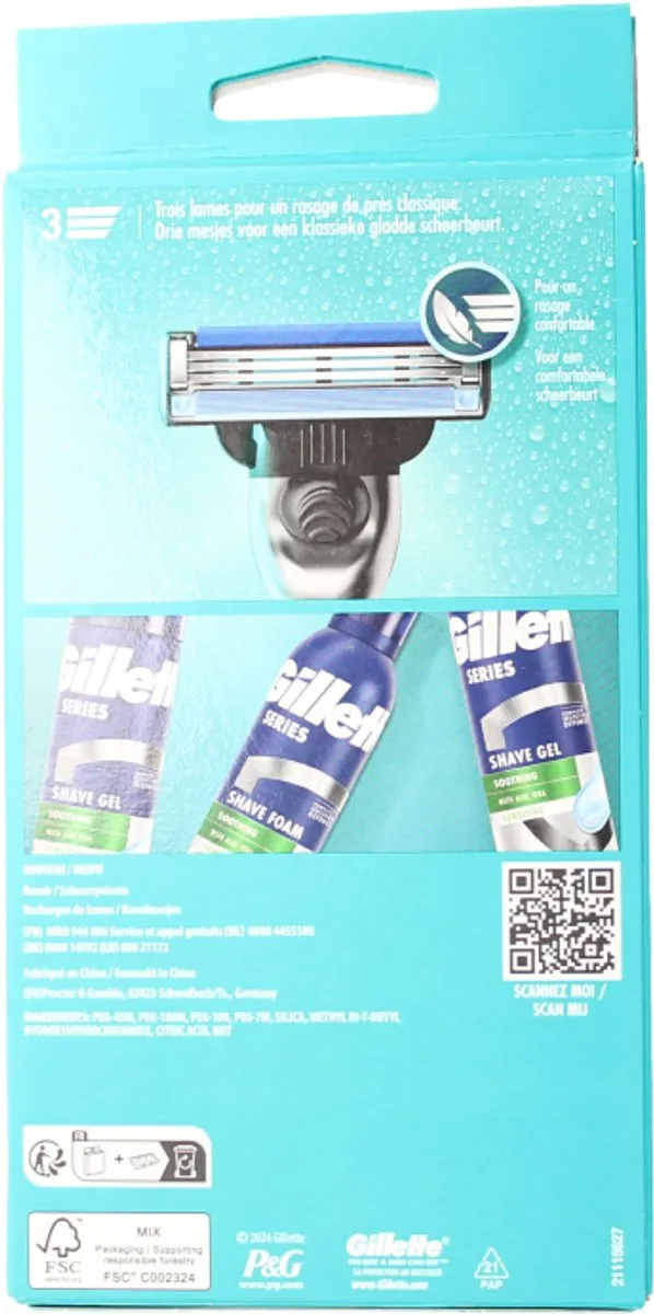 Gillette Mach3 Scheermes - 3 Stuks Groen