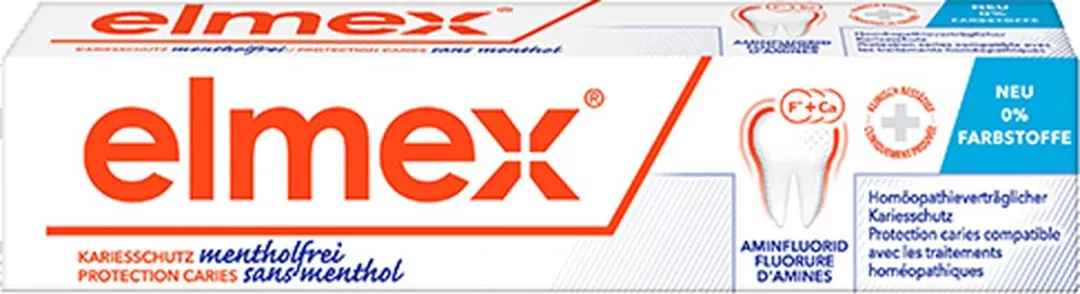 Elmex Tandpasta Mentholvrij 75ml - Rood/Wit