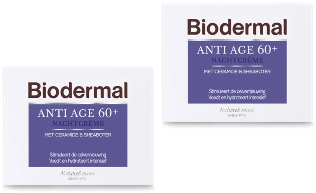 Biodermal Anti Age Nachtcrème 60+ 100ml - 2 Stuks